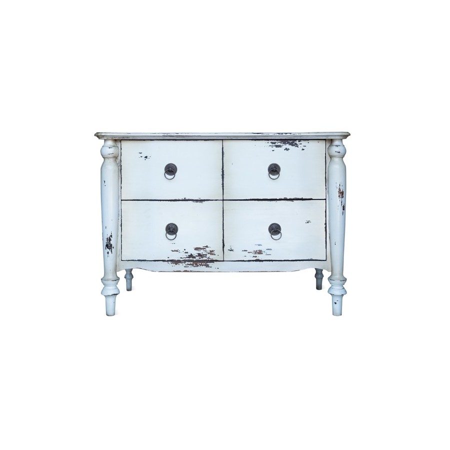 Commode bubut blanche